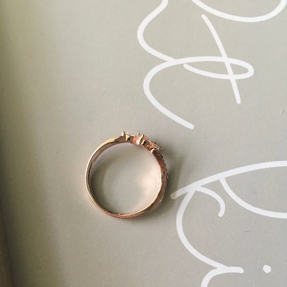 Rose Gold Simulated Diamond Ring - Picture 6 of 6